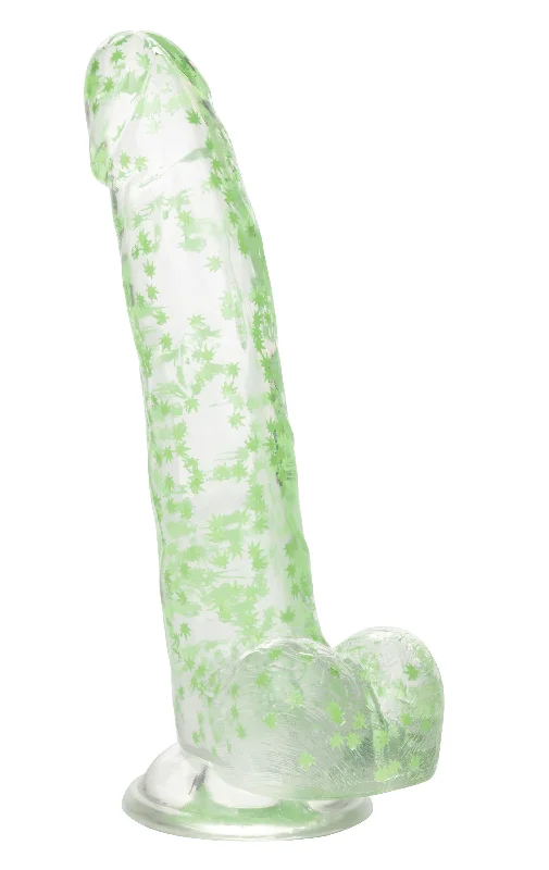 fantasy glass straight dildo-Naughty Bits I Leaf Dick Glow-in-the-Dark Weed  Leaf Dildo - Glow in the Dark