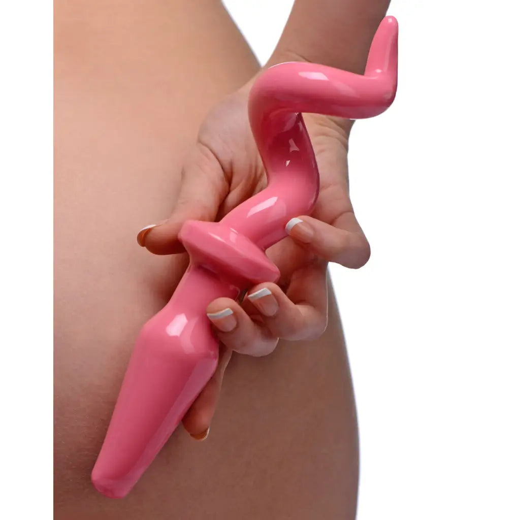 Crystal anal toys perks-Piggy Tail Anal Plug