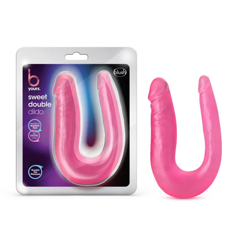 thick silicone glossy dildo-Blush U-Shaped 12.5-Inch Long Pink Double Ended Dildo