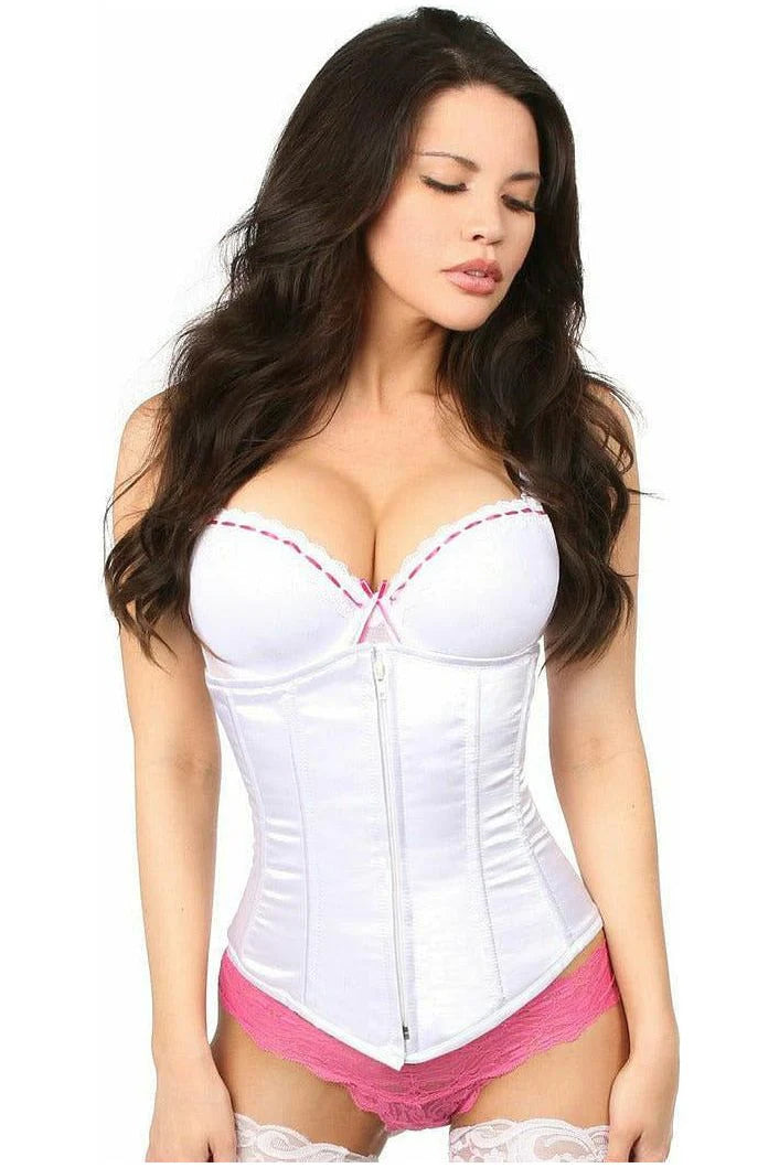 corset for Regency wedding-Lavish Satin Underbust Zipper Corset