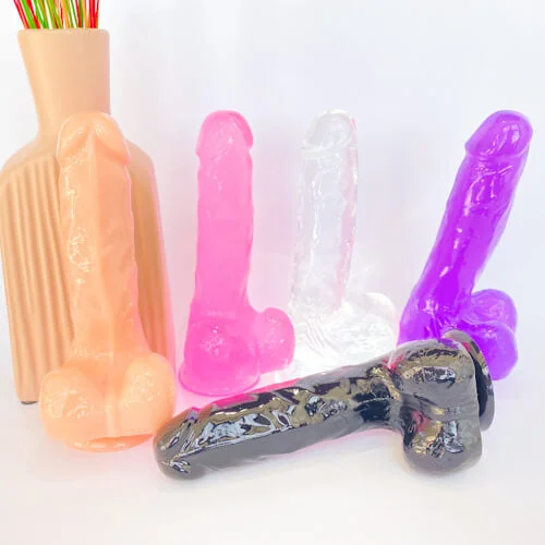 curved silicone gold dildo-Jelly Dildo S (6.1 inch )