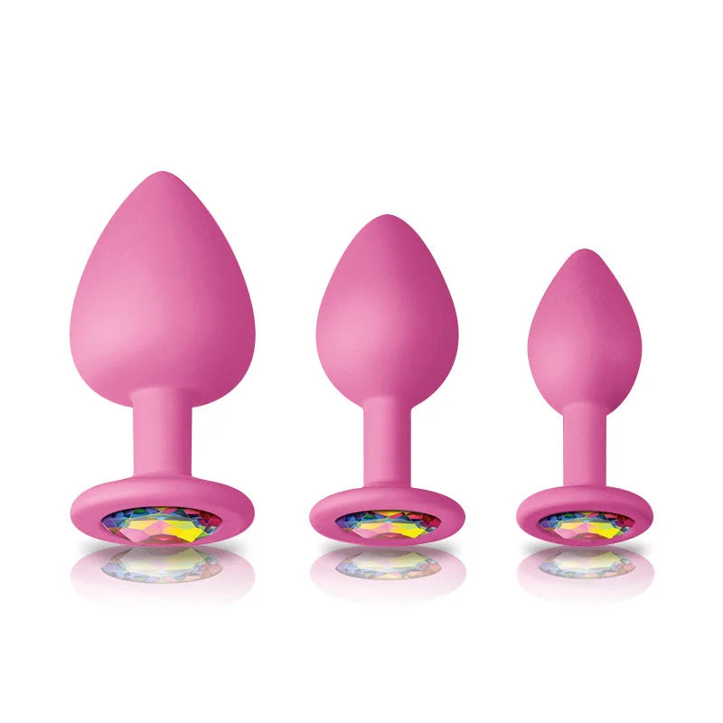 Anal toys for safe calm-Glams Pink Spades Anal Trainer Kit