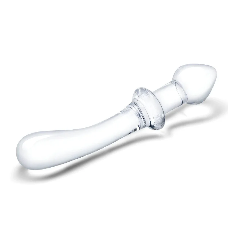 soft glass silver dildo-Glas 9Inch Classic Curved Dual Ended Dildo