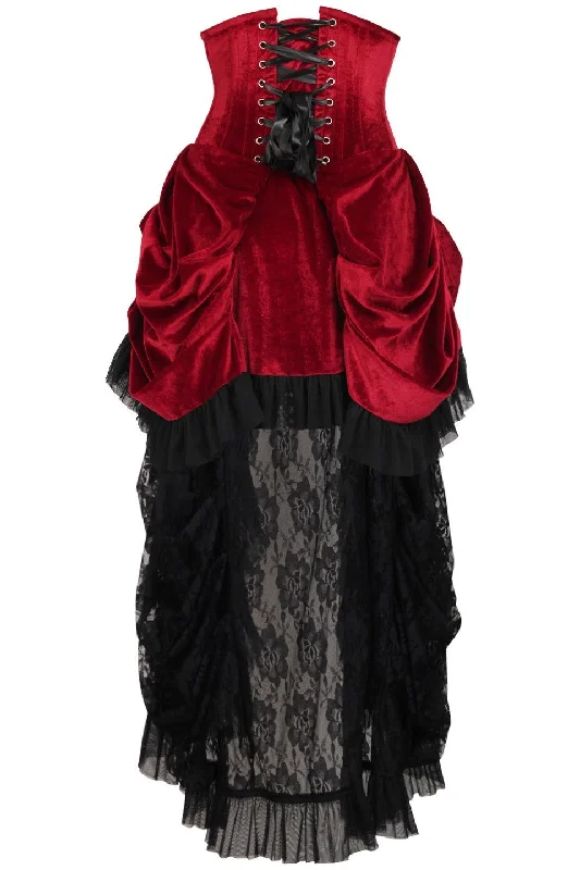 corset for vampire style-Queen Size  Drawer Victorian Velvet Waist Corset Dress