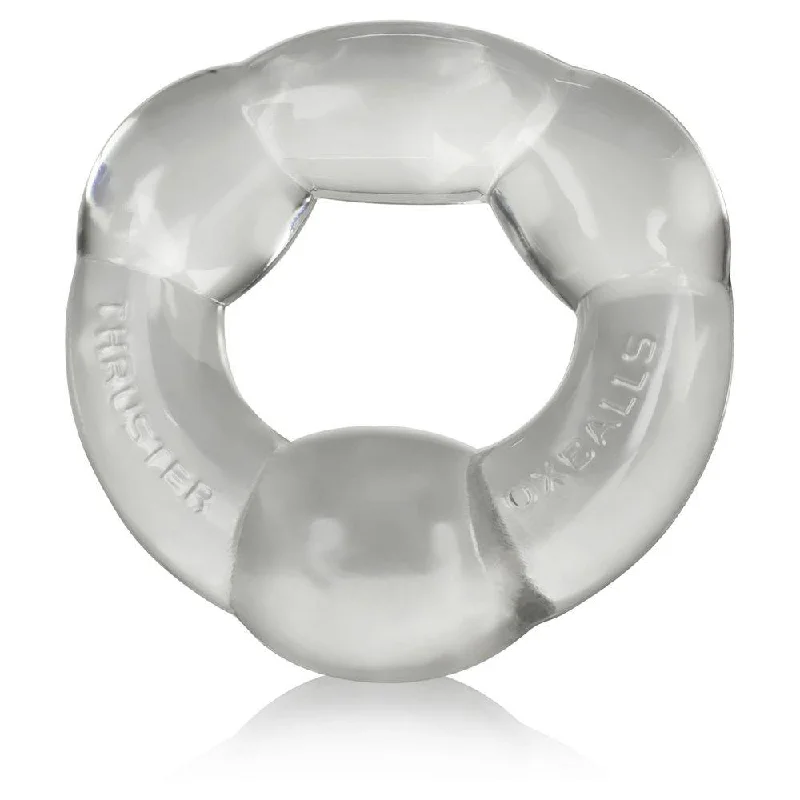 cock ring with textured finish-Oxballs Thruster Clear