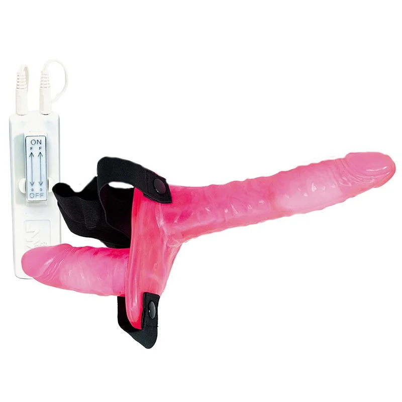 soft silicone violet dildo-Joyride Pink Duo Double Penis Vibrating Dildo Strap On