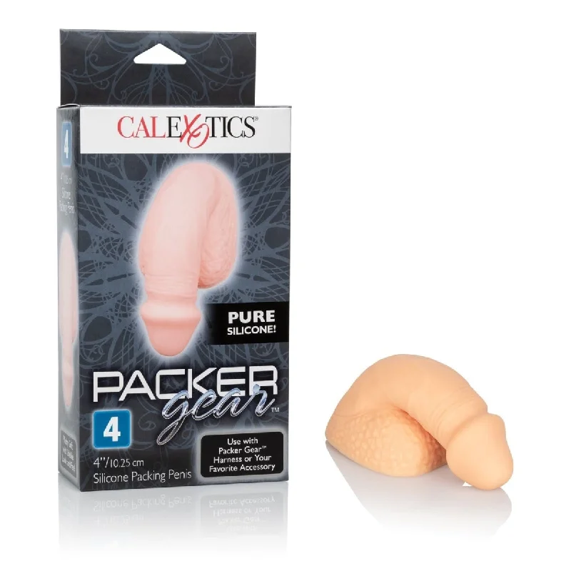 large silicone ribbed dildo-Packer Gear 4in Silicone Penis Ivory