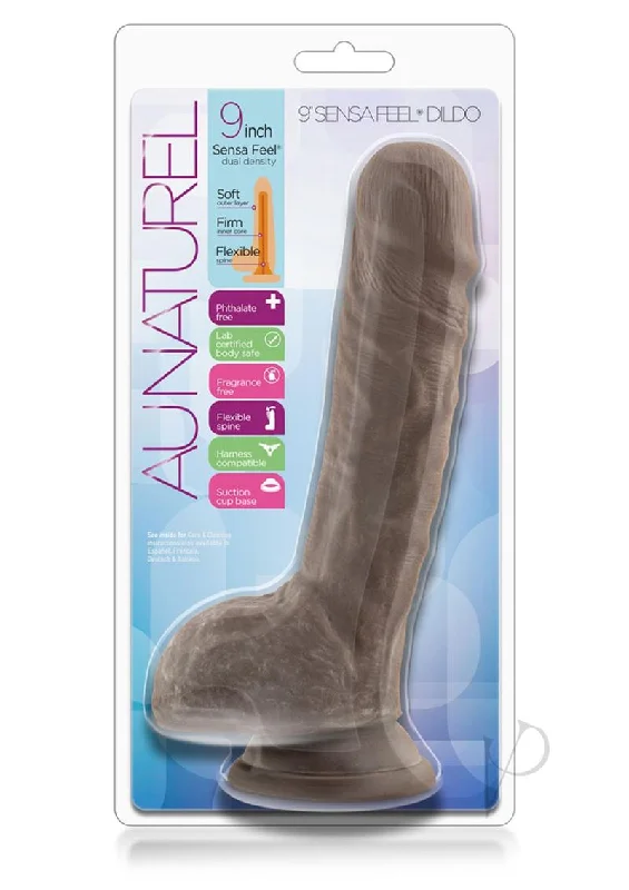 soft rubber green dildo-Au Naturel Sensa Feel Dildo Chocolate 9