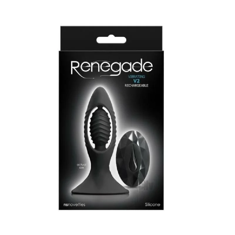 Anal toys with quiet calm-Renegade V2 Rechargeable Anal Plug With Remote - Black