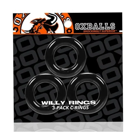 cock ring with faint hum-Oxballs Willy Rings 3-Pack Cockrings O/S Black