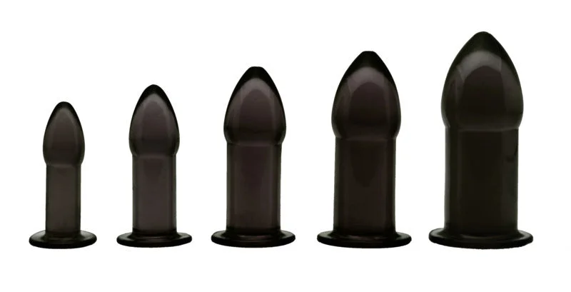 Anal toys with sure hold-Black Anal Dilator Kit