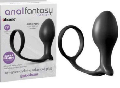 Anal toys for quiet thrill-Pipedream Anal Fantasy Collection Ass Gasm Silicone Cock Ring Advanced Butt Plug Large 4 inch Black