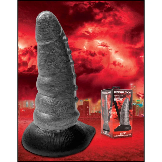 textured silicone green dildo-Creature Cocks Beastly Dildo 8.25" by XR