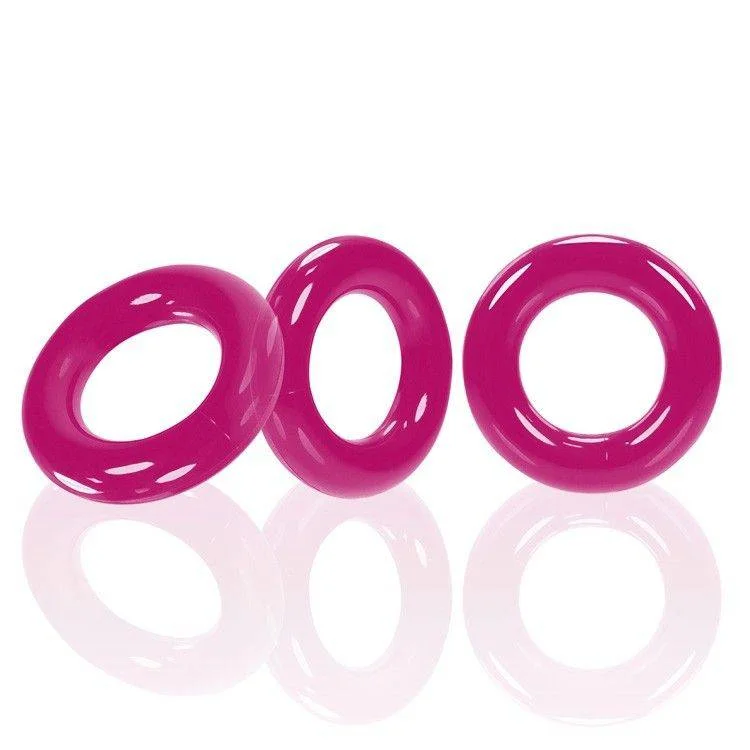 cock ring for couple joy-Willy Rings 3-Pack Cockrings  Hot Pink