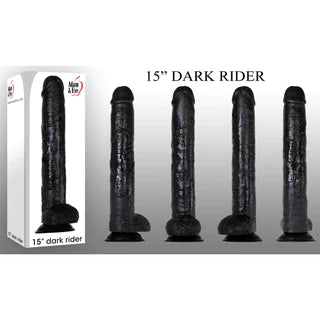 small rubber thin dildo-Dark Rider Dildo 15" by Adam & Eve