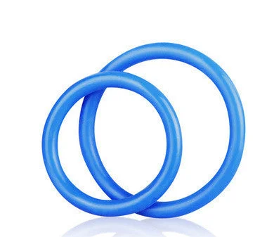 cock ring for core joy-Silicone Cock Ring Set - Blue