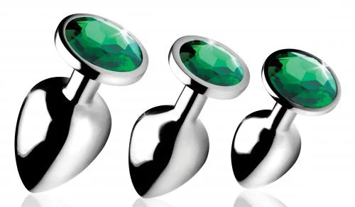 Anal toys for night play-Booty Sparks Emerald Gem Plug Set