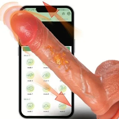 ribbed glass green dildo-8.6 Inch Dildo With App