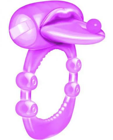 cock ring with soft vibes-X-treme Vibe Pierced Tongue - Purple