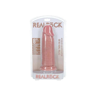 thick glass yellow dildo-Realrock Extra Thick Realistic Dildo 8" by Shots