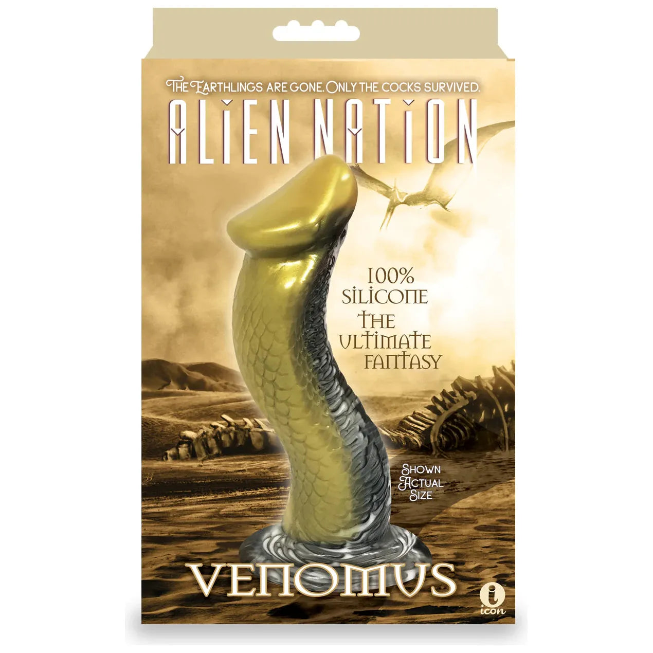 ribbed white waterproof dildo-Alien Nation Venomus Silicone Fantasy Dildo 9" by Icon