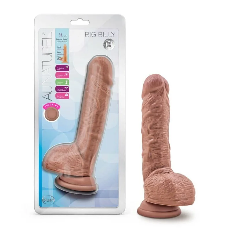 thin glass curved dildo-Au Naturel Big Billy 9in Dildo Mocha